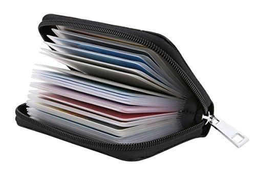 Easyoulife Genuine Leather Credit Card Holder Zipper Wallet